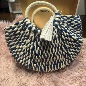Blue and Cream Summer Tote